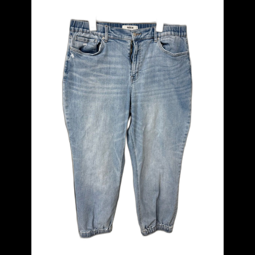 Mica Super High Denim Jogger Elastic Waist and Ankles size 2X relaxed fit
